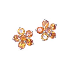 Mandrin garnet stud earrings in 925 sterling silver