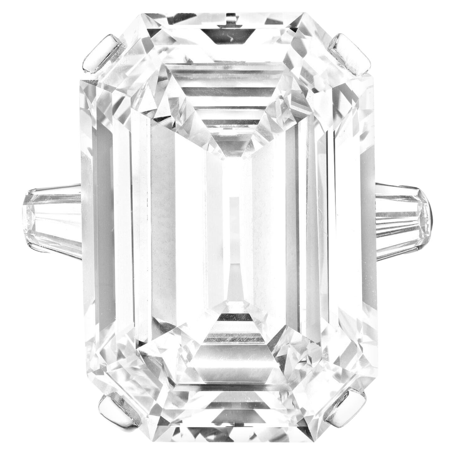 GIA Certified 6 Carat Emerald Cut F Internally Flawless Diamond Platinum Ring