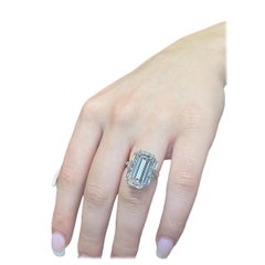 Elongated Emerald Cut GIA 9.63ct Antique Art Deco Ring Statement Piece