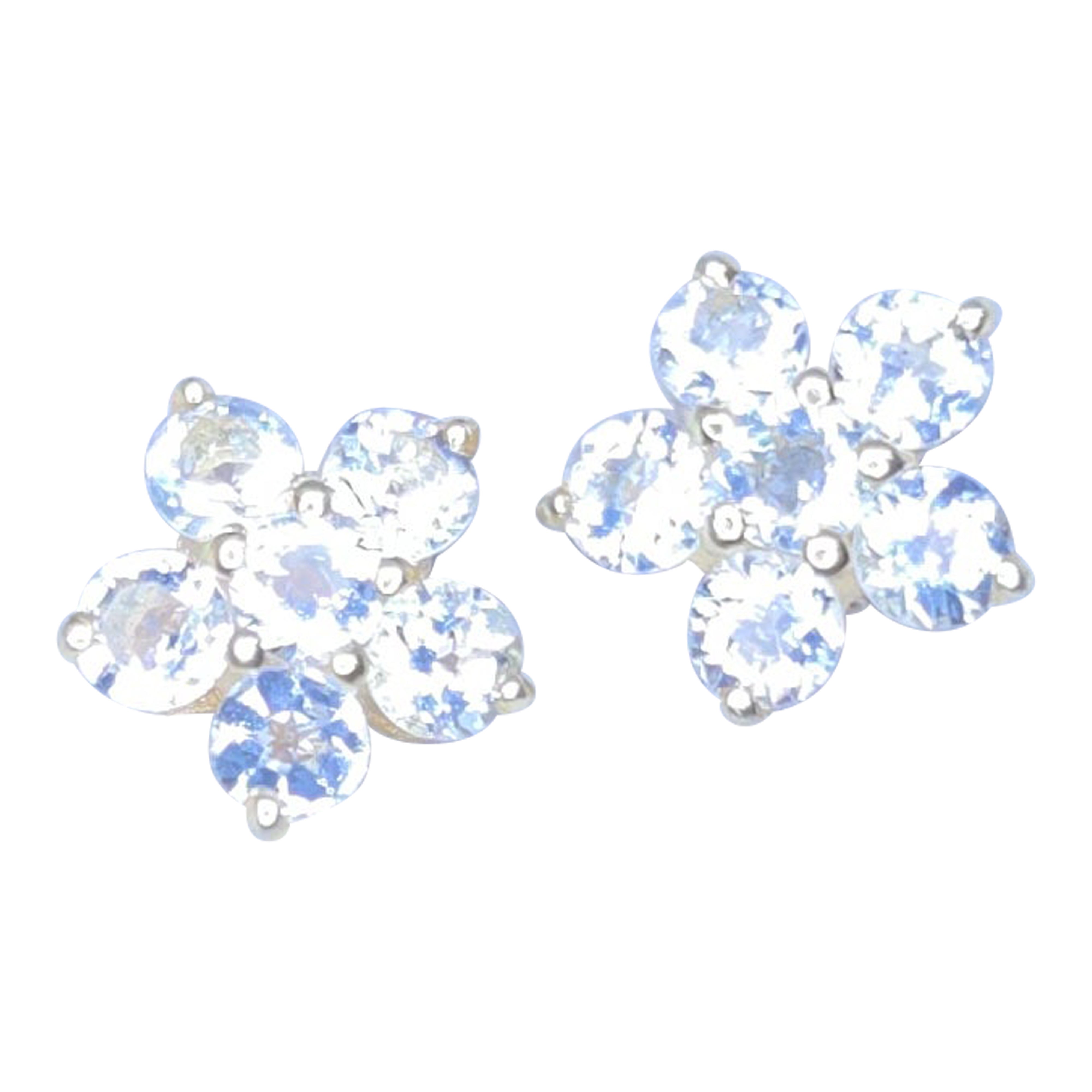 Aquamarin stud earrings in 925 sterling silver