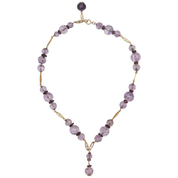 Edwardian Amethyst and Gold Necklace, circa 1920 For Sale at 1stDibs