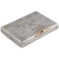 Russian Silver Cigarette Case by Gustav Lindstat, circa 1910 1