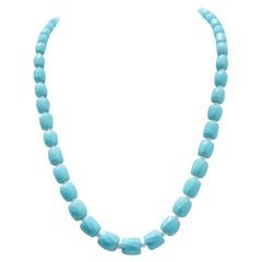 Turquoise, Pearls, 18 Karat Yellow Gold Necklace.