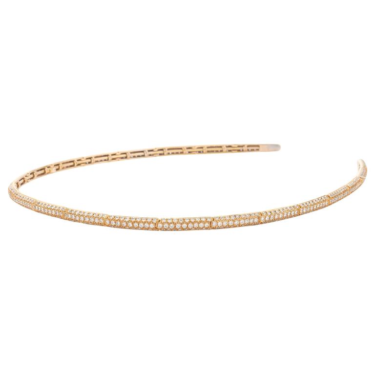 Fred Leighton Platinum Pave Diamond Headband For Sale