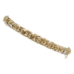 12 Karat Yellow Gold Hand Chiseled  Retrò Bracelet.