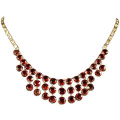 Antique Garnet Necklace 9 Carat Rose Gold, circa 1900 10