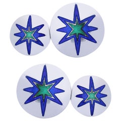 Alex Jona Blue Green Enamel Sterling Silver Cufflinks