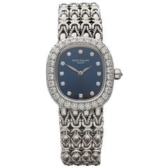 Patek Philippe Ladies White Gold Diamonds Ellipse Quartz Wristwatch