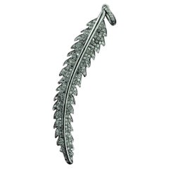 Colgante de pluma de diamante Joyería de plata 925 Colgante Dije de diamante para regalo de cumpleaños.
