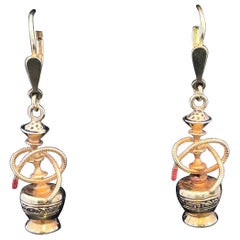 Boucles d'oreilles narguilé vintage en or 18k