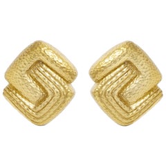 Vintage 1960s David David Goldes Hammered Earrings