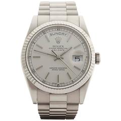 Rolex Day-Date 18 Karat White Gold Unisex 118239