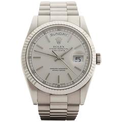 Rolex Day-Date 18 Karat White Gold Unisex 118239 