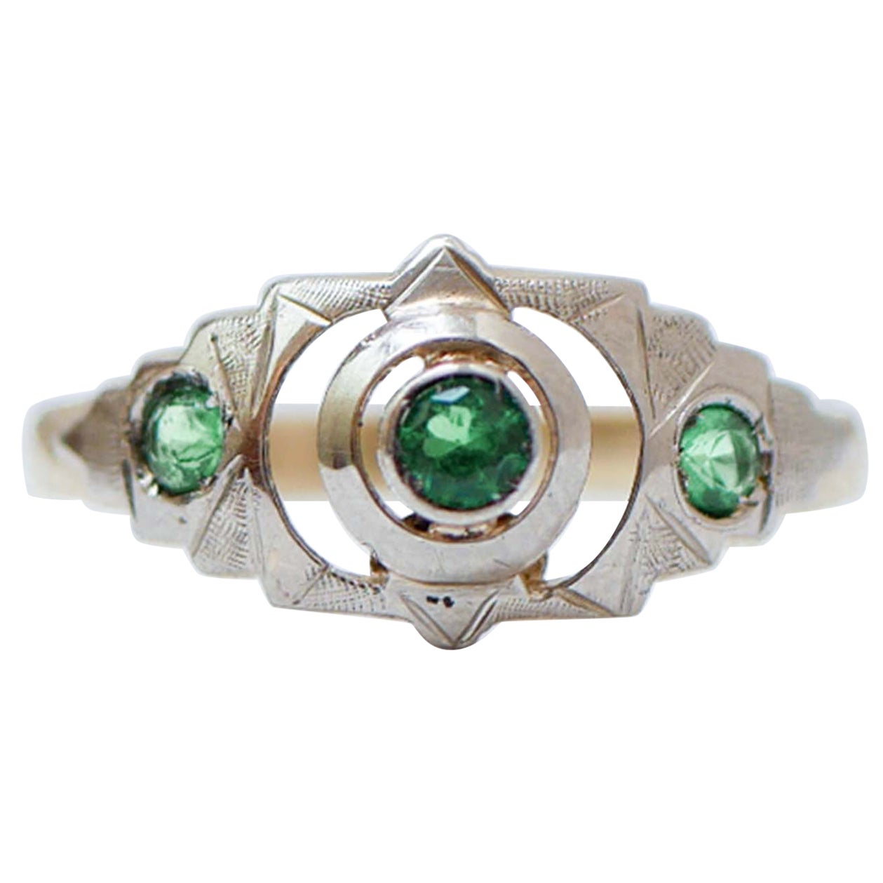 Spinel, Yellow Gold and White Gold Ring.