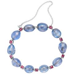 Art Deco Sapphire Bead and Ruby Bracelet, circa 1920s 11