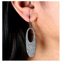 Natural Pave Diamond Designer French Hook Earring 925 Silver Diamond Earring.