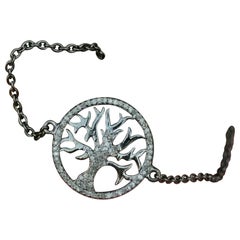 Tree Of Life Bracelet 925 Silver Pave Diamond Fashion Chain Bracelet Gift.