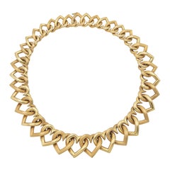 Vintage 1970s Carlo Weingrill Gold Heart Link Necklace