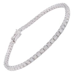 3.80 Carat SI Clarity HI Color Diamond Tennis Bracelet 18k White Gold Jewelry
