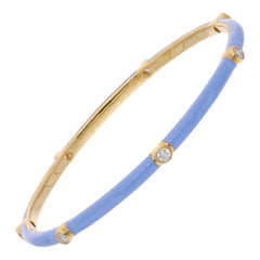 0.60 Carat SI Clarity HI Color Diamond Bangle Bracelet 18 Karat Yellow Gold