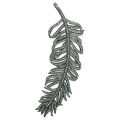 Diamond Feather Pendant 925 Sterling Silver Diamond Wing Charm Necklace Gift.