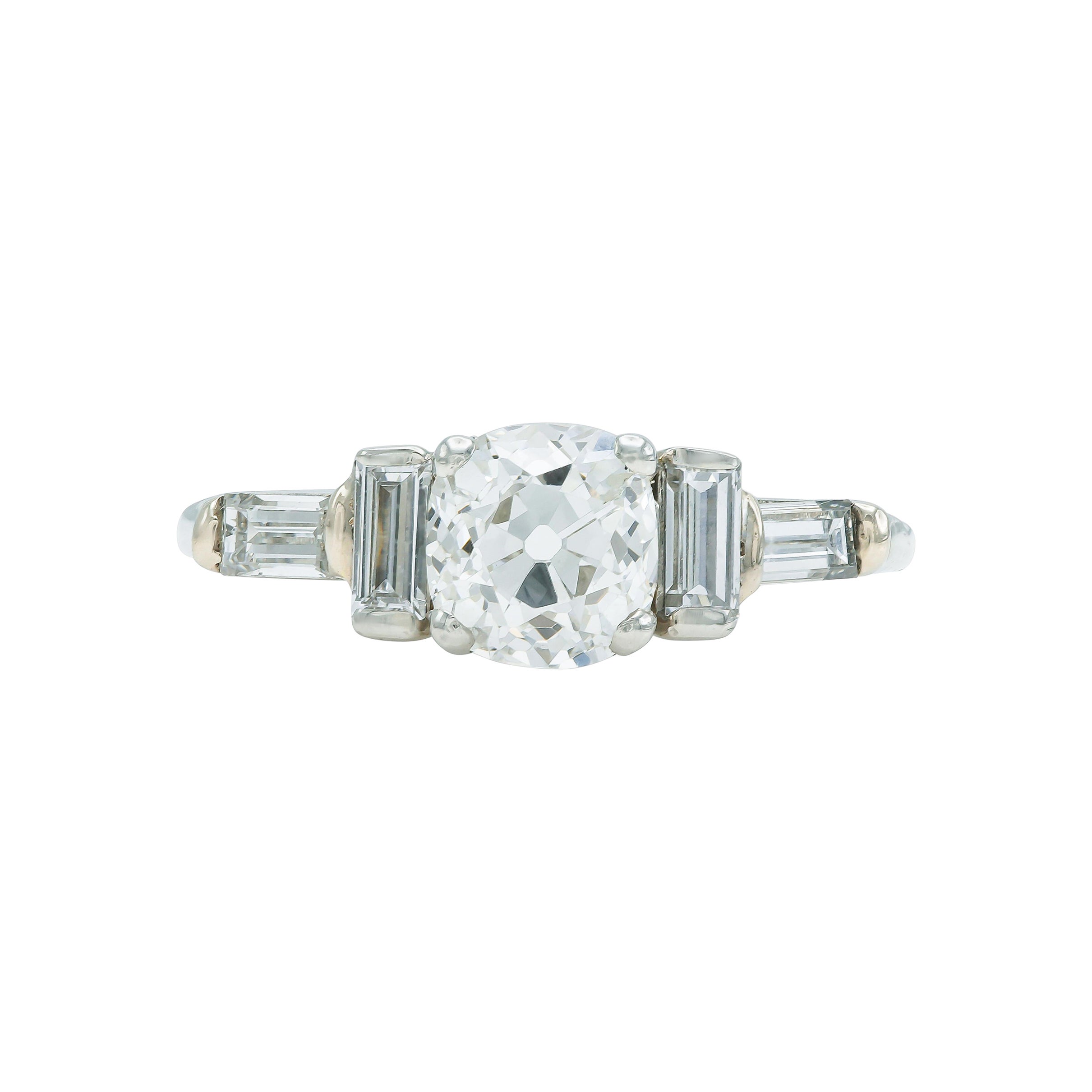 Antique Art Deco 1930s 1.03 Carat Old Mine Cut Diamond Engagement Ring
