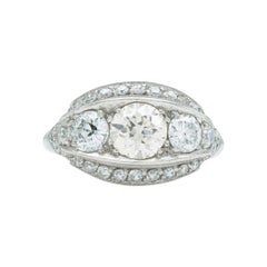 Antique Art Deco 1920s Old European Cut Diamond Engagement Ring