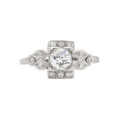 Antique Art Deco 1920s 0.80 Carat Old European Cut Diamond Engagement Ring