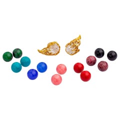 Rock Crystal Clip-on Earrings