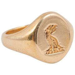 Vintage English Gold Signet Ring