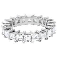 Diamond Platinum Eternity Band Ring 6