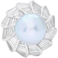 Pearl Diamonds White Gold Ring 9