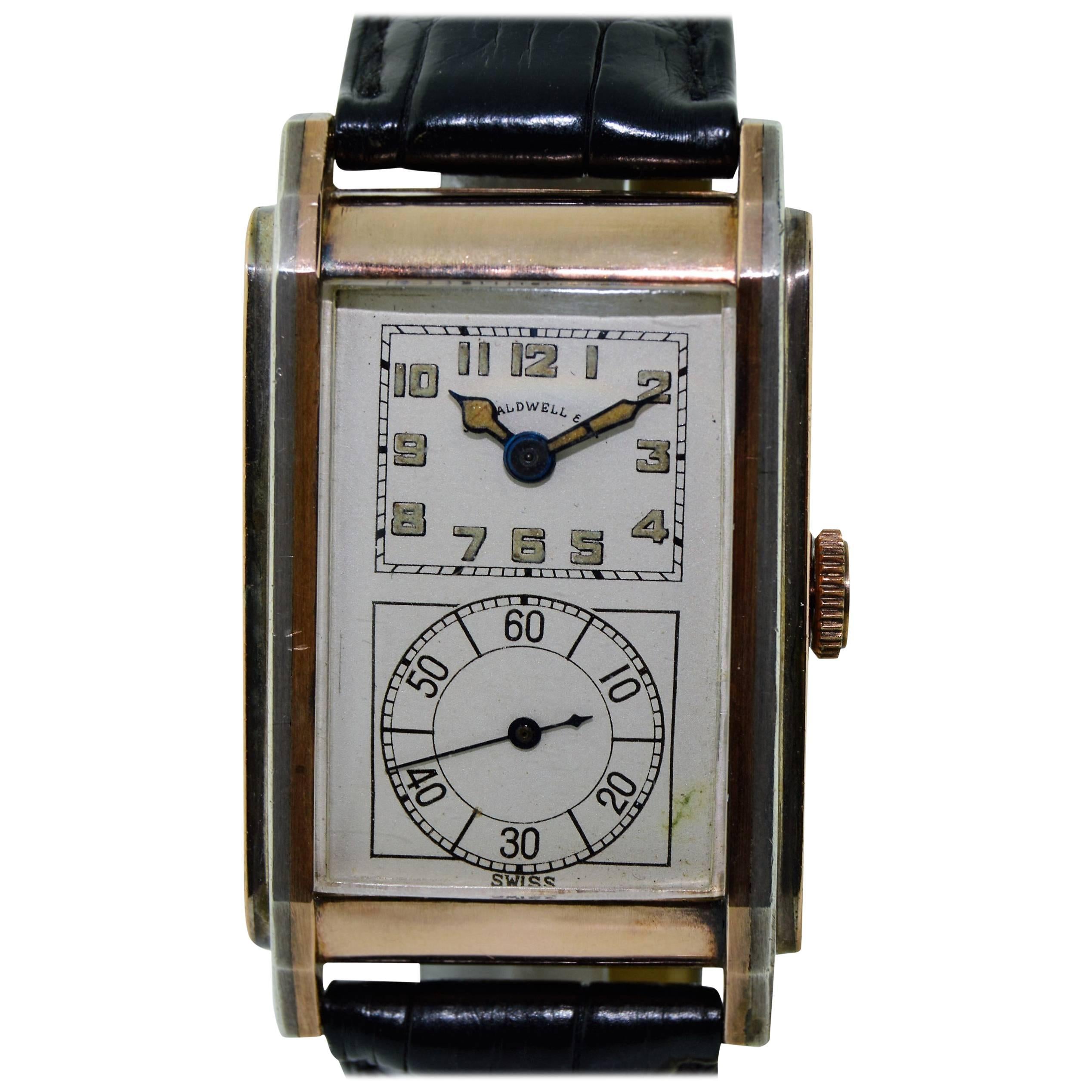 J. E. Caldwell Yellow Gold Sterling Silver Doctors Hand Constructed Watch