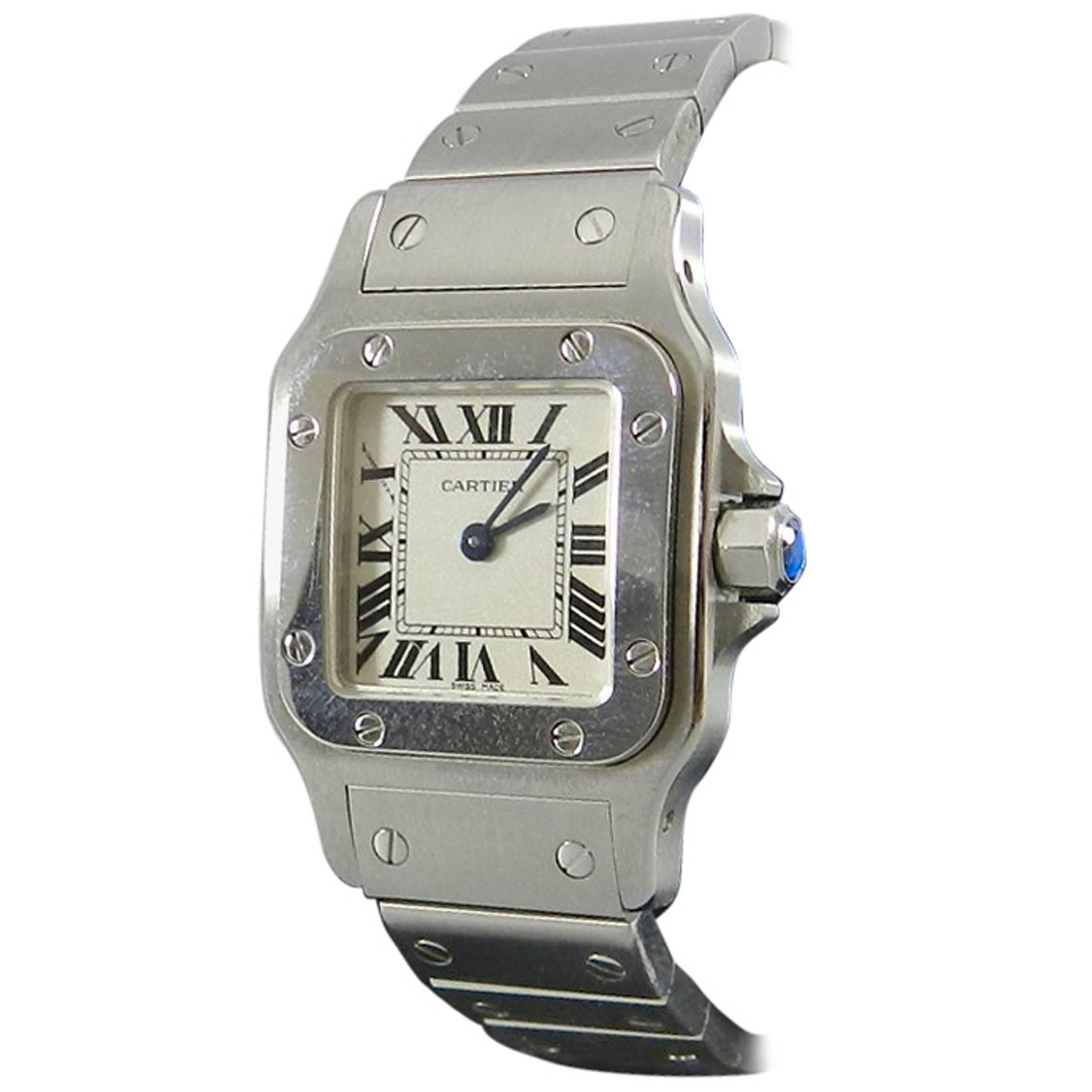 Cartier Ladies Stainless Steel Santos Galbee Wristwatch