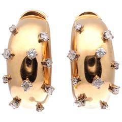 Diamond Gold Hoop Earrings 1