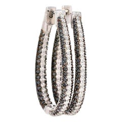 Black Diamond Hoop Earrings