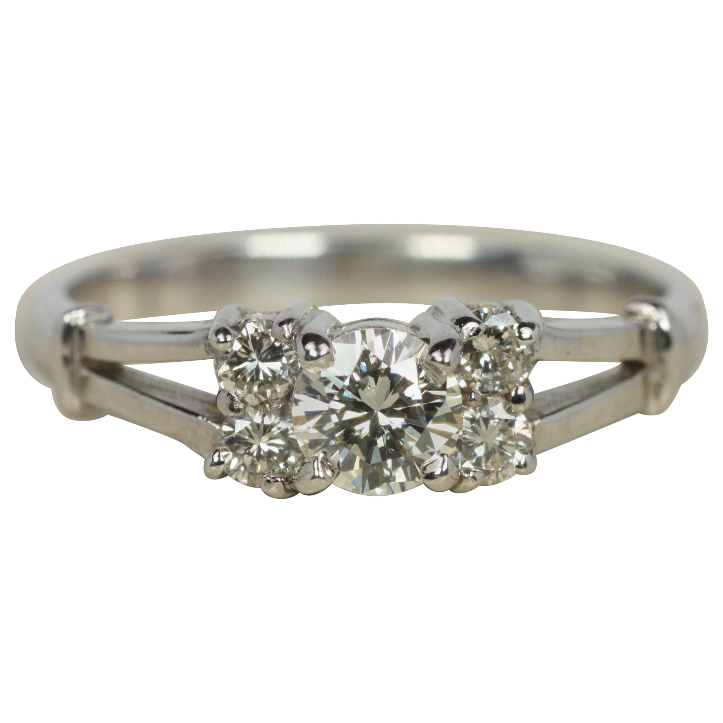 Vintage 5-Stone Diamond Engagement Ring – 0.41ct Round Diamonds