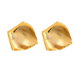 JAR Paris aluminum and 18k yellow gold "Rose Petal" earrings