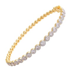 2.70 Carat Single Line Natural Diamond Bracelet Solid 18k Yellow Gold Jewelry