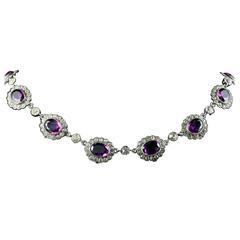 Amethyst Paste Edwardian Collar Necklace Silver Perfect for a Wedding, 1915