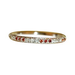 14k Gold Ring Mandarn Spessartite Wedding Band Diamond Ring engagement Band