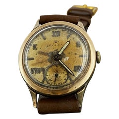 Rolex 1940's Art-Deco 9K Rose Gold 29mm Unisex Watch, Rare "Roman & Baton" Dial.