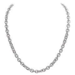 Micro Pave Diamond White Gold Necklace