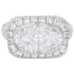 Trapezoid Diamond White Gold Ring 8