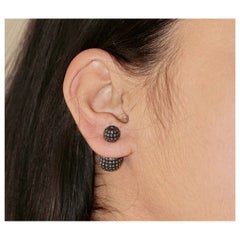 Pave Diamond Ball Earring 925 Silver Diamond Stud Earring Diamond Beads Earring