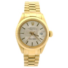 1972 Ladies 18k Yellow Gold Rolex Datejust 26mm Jubilee Bracelet Watch Ref. 6917