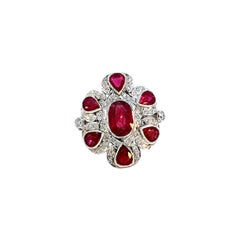 9.20 Carat Ruby & Diamond 14K Gold Ring