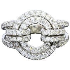 Diamond White Gold Double Circle Ring