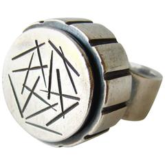 James Parker Sterling Silver Abstract Modernist Ring