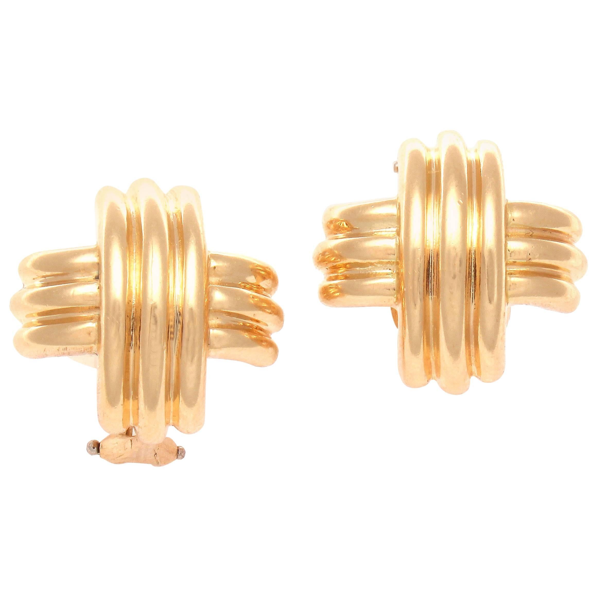 Tiffany & Co. Signature X Gold Earrings